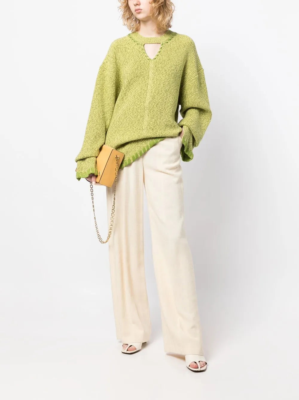 Ribbed V-Neck Jumper