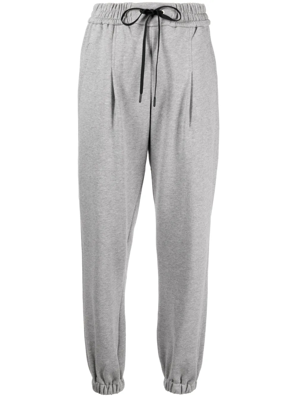 Mélange-Effect Drawstring Track Pants