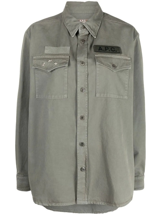 Logo-Patch Shirt Jacket