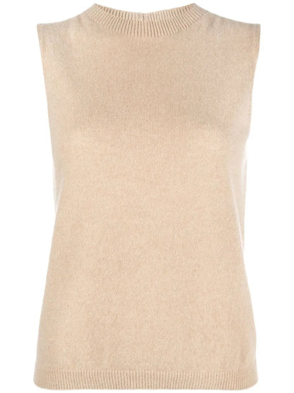 Round Neck Sleeveless Cashmere Sweater