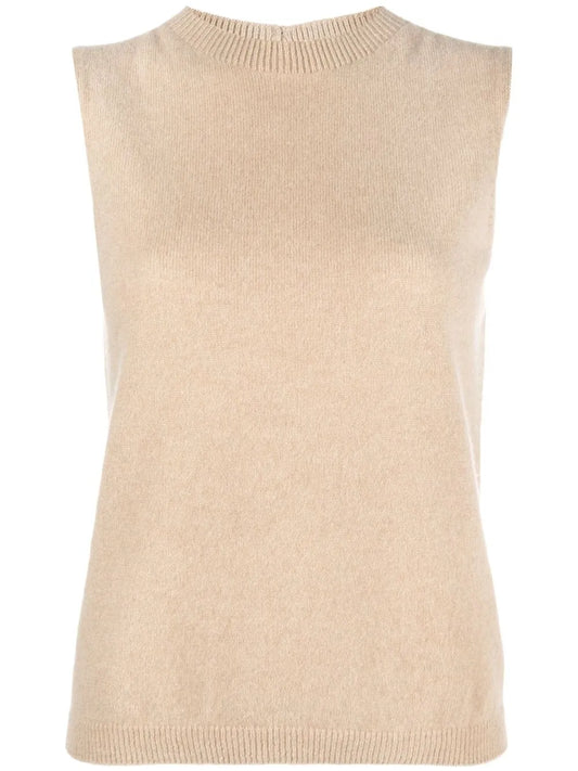 Round Neck Sleeveless Cashmere Sweater