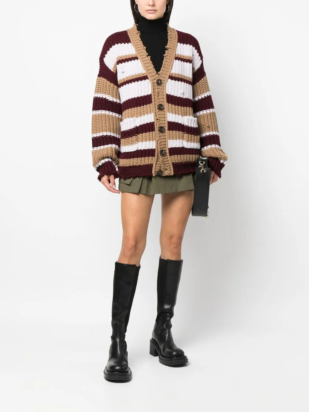 Striped Buttoned Cardigan