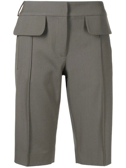 Pintuck-Detail Bermuda Shorts