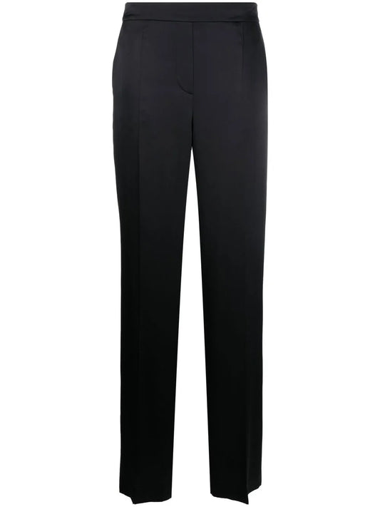 Silk Straight-Leg Trousers