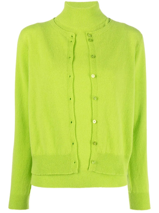 Button-Up Knitted Cardigan Set