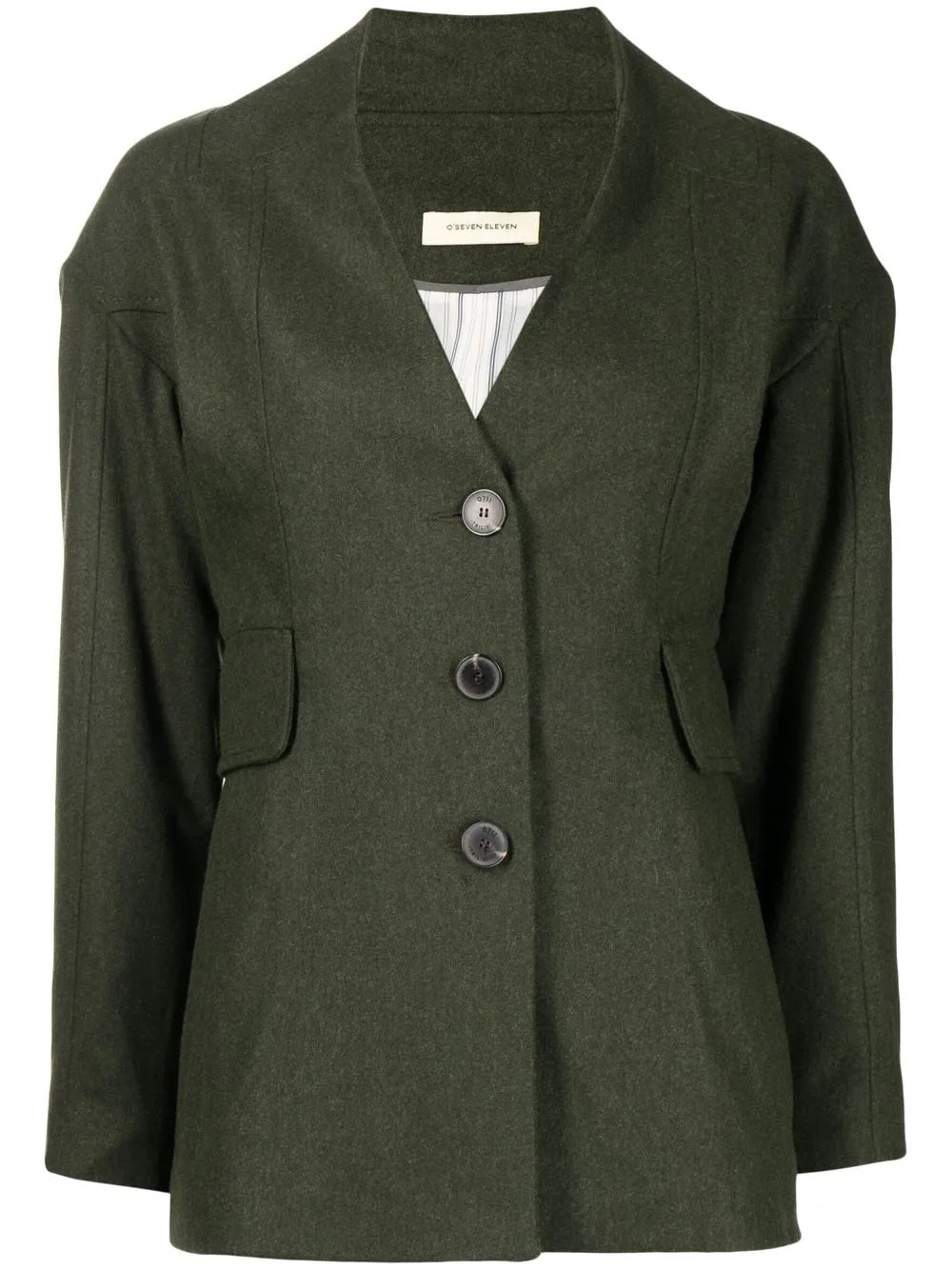Single-Breasted Collarless Blazer