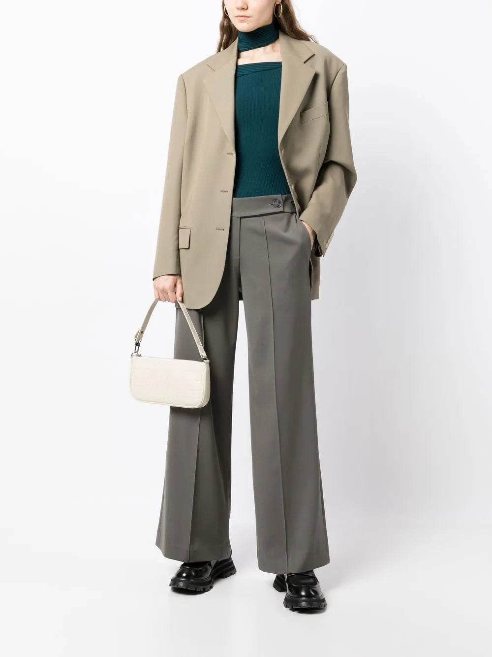 Seamed Wide-Leg Trousers