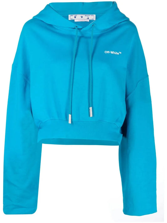 Cropped Logo-Print Hoodie