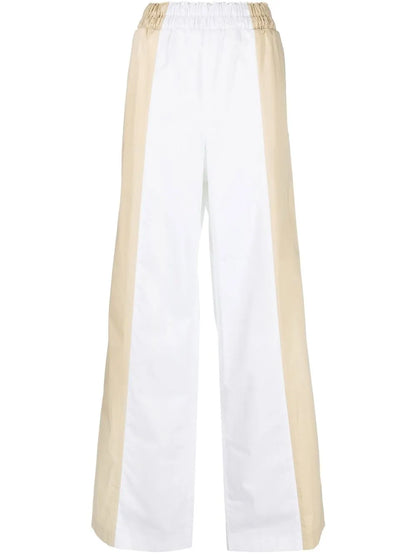 Two-Tone Wide-Leg Trousers