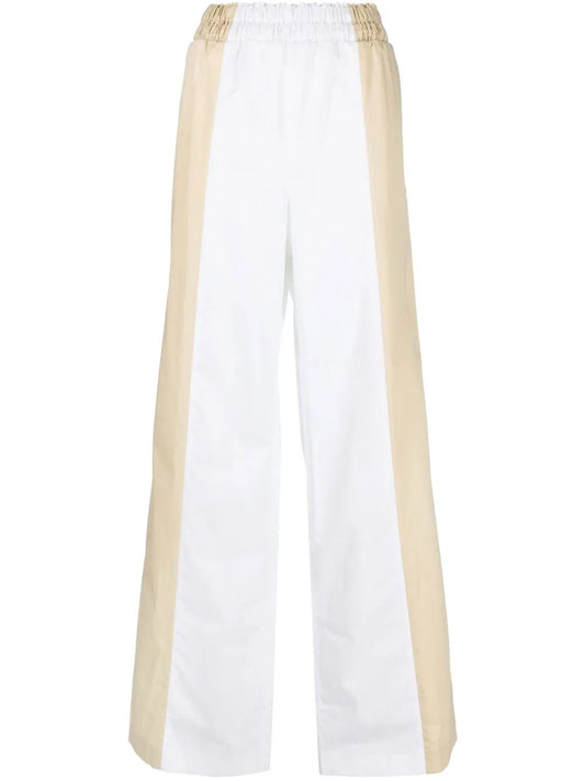 Two-Tone Wide-Leg Trousers