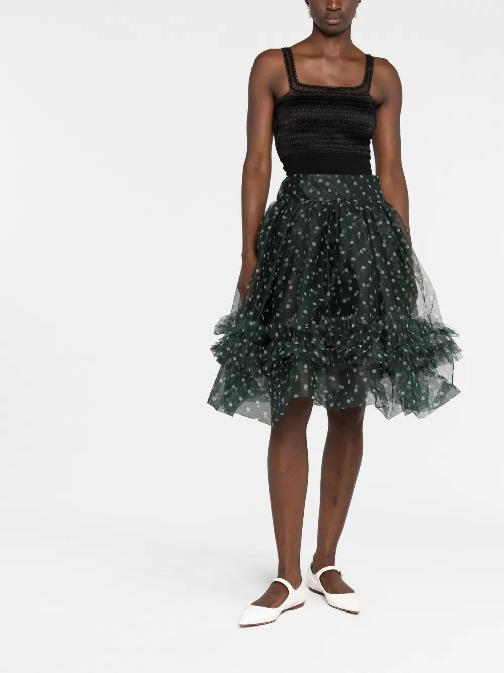 Bonnie Polka Dot Tulle Midi Skirt