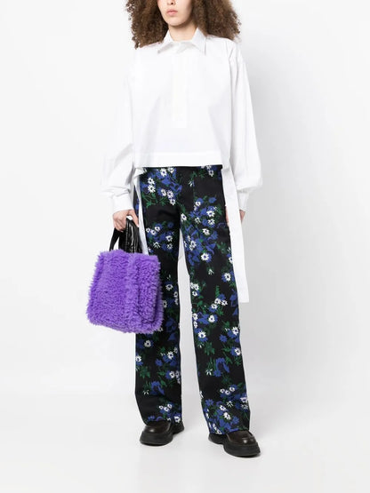 Asymmetric-Hem Cotton Shirt