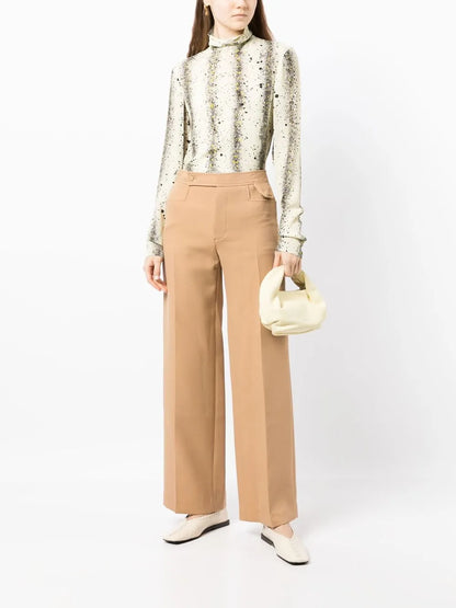 Pressed-Crease Straight Trousers