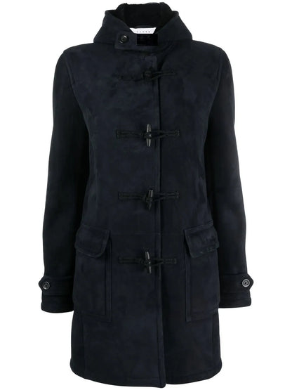 Faux-Fur Lined Suede Duffle Coat