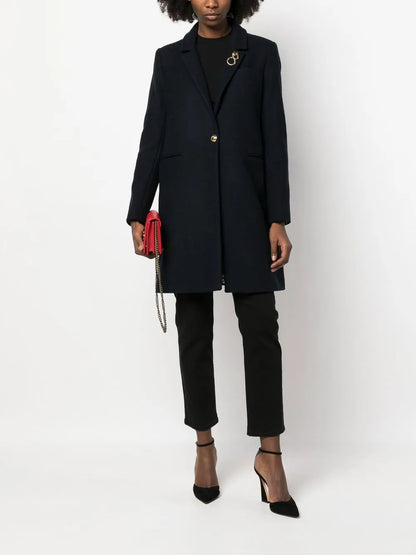 Single-Breasted Snake-Brooch Coat