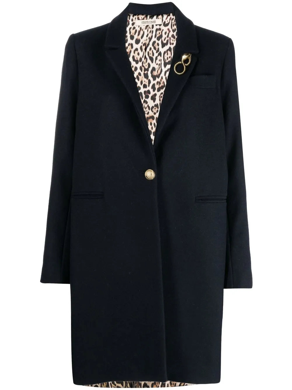 Single-Breasted Snake-Brooch Coat