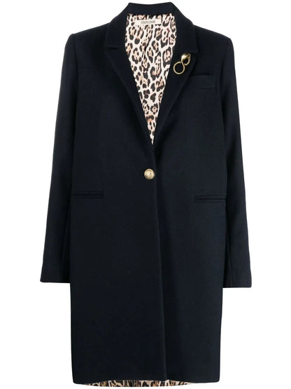 Single-Breasted Snake-Brooch Coat