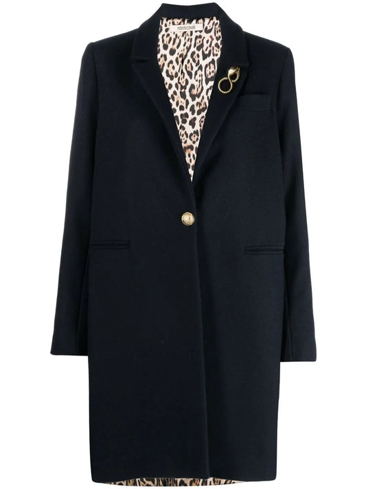 Single-Breasted Snake-Brooch Coat
