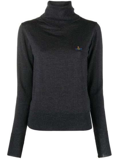 Logo-Embroidered Roll Neck Jumper