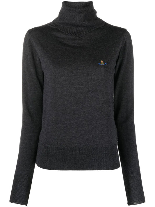 Logo-Embroidered Roll Neck Jumper