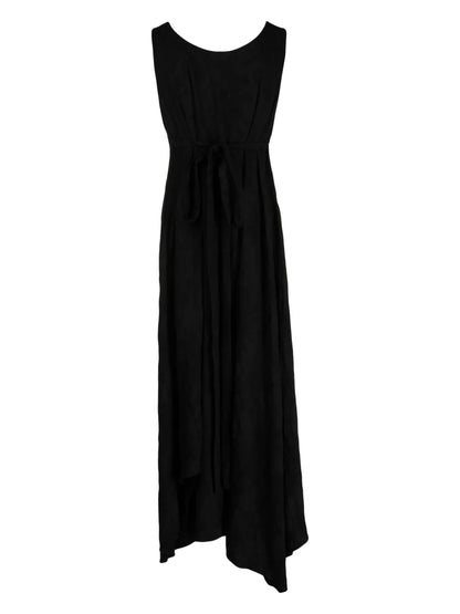 Asymmetric Scoop-Neck Midi Dress