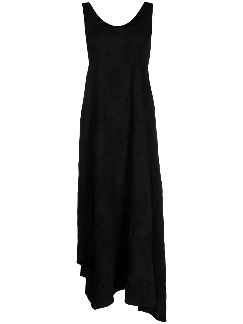 Asymmetric Scoop-Neck Midi Dress
