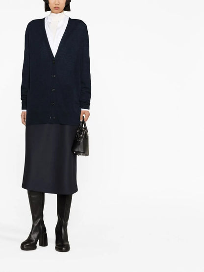 V-Neck Wool-Blend Cardigan