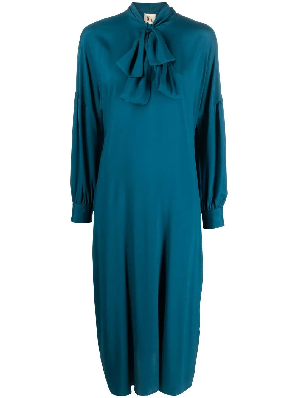 Scarf-Detail Midi Dress