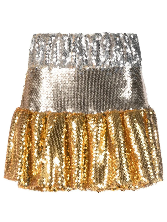 Tiered Sequinned Miniskirt