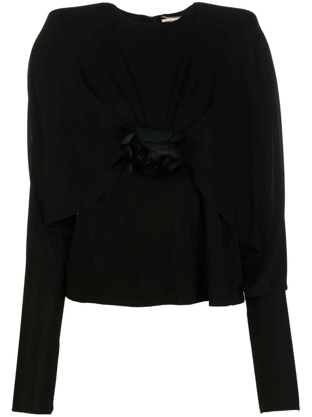 Flower Crepe Long-Sleeve Top