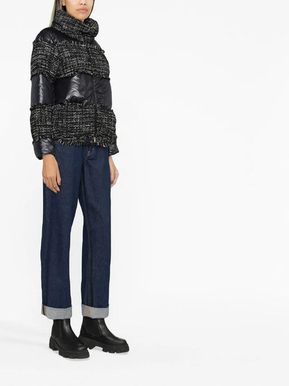 Bouclé-Panel Puffer Jacket