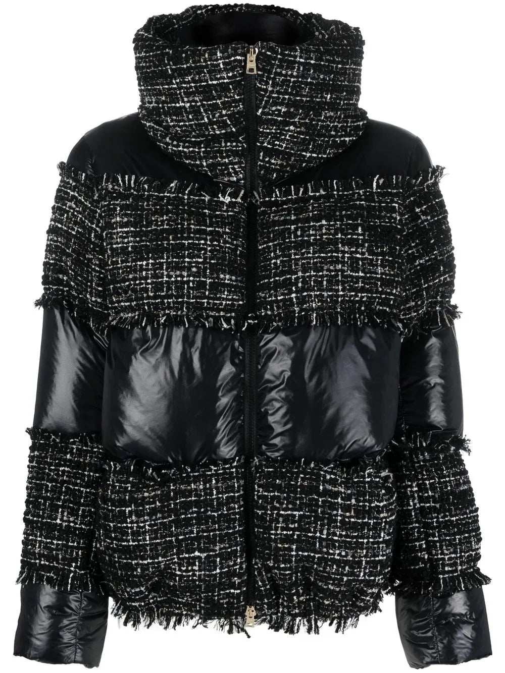 Bouclé-Panel Puffer Jacket