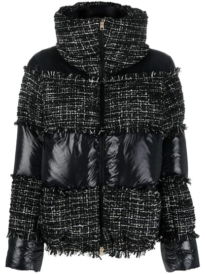 Bouclé-Panel Puffer Jacket