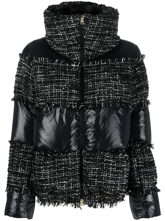 Bouclé-Panel Puffer Jacket