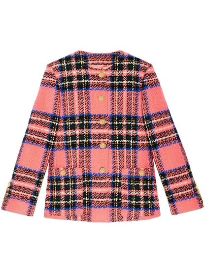 Tartan-Check Bouclé Jacket