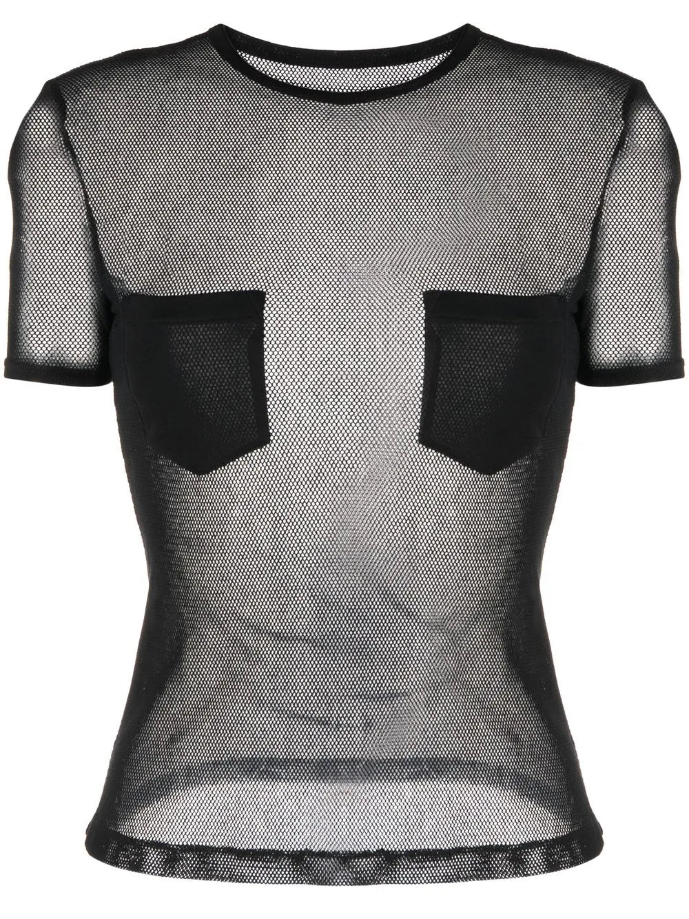 Pocket-Detail Mesh Cotton T-Shirt