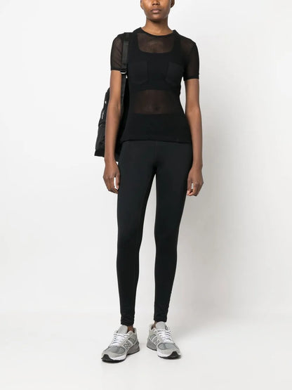 Pocket-Detail Mesh Cotton T-Shirt