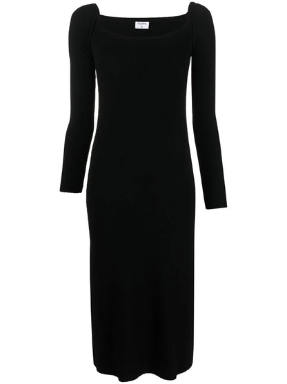 Off-Shoulder Knitted Midi Dress