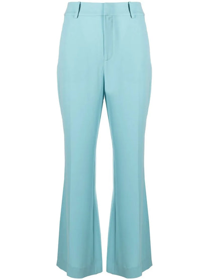 Slit-Hem Flared Trousers