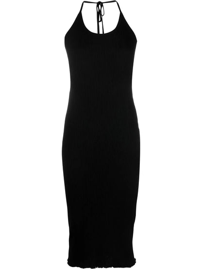 Ribbed Halterneck Midi Dress
