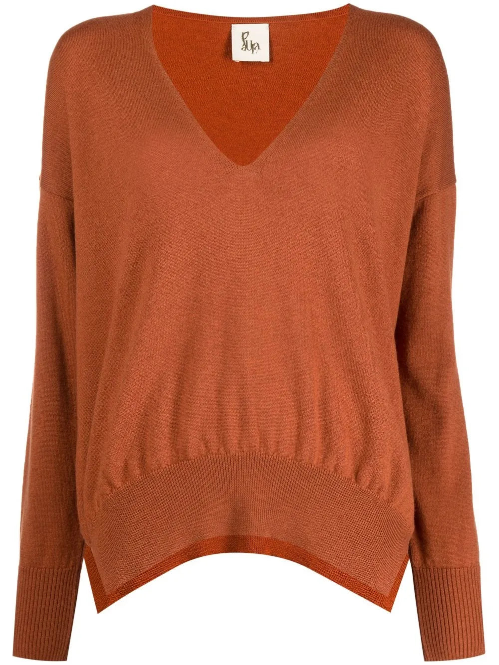 Drop-Shoulder V-Neck Sweater