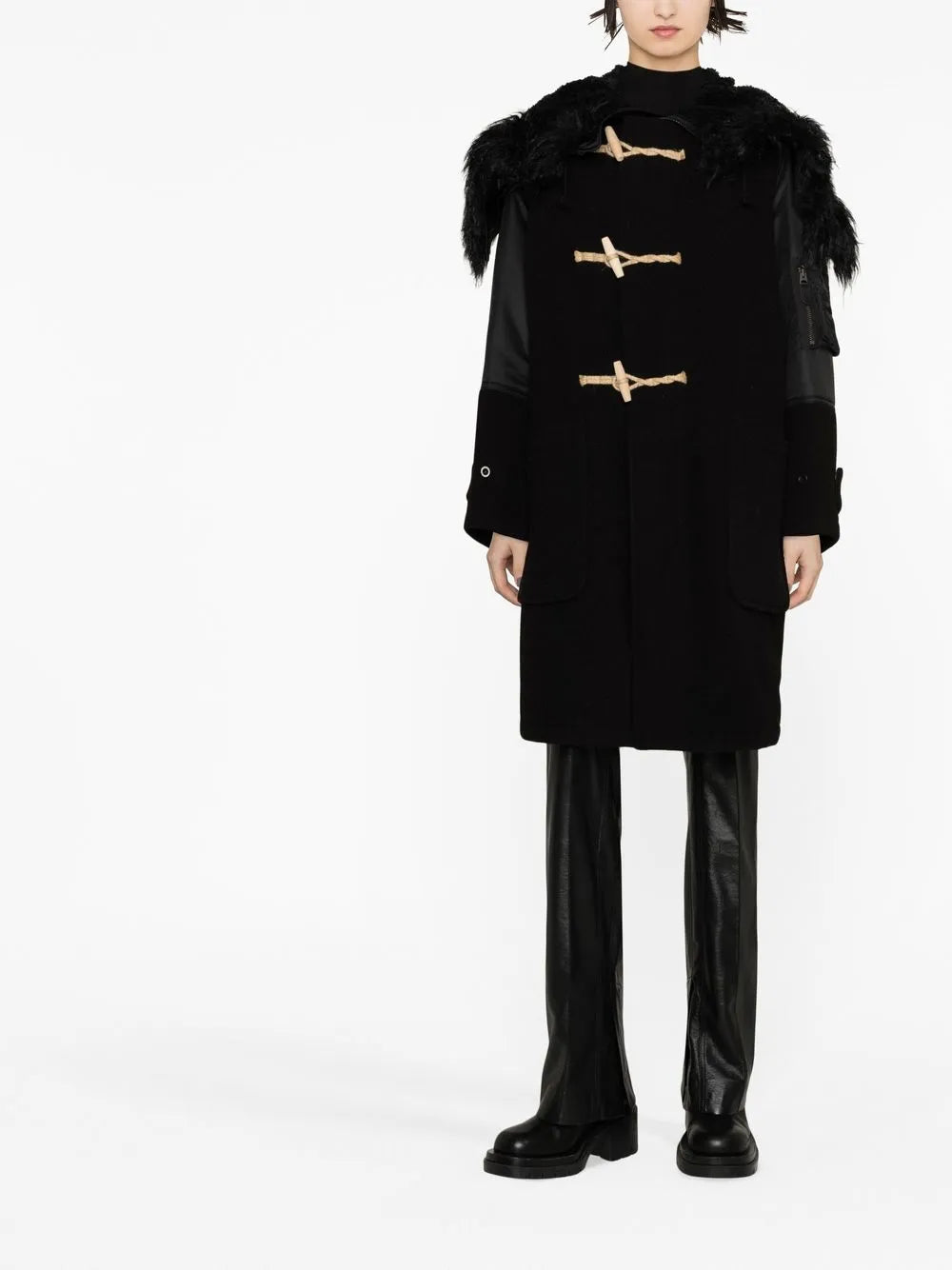Single-Breasted Hooded Coat
