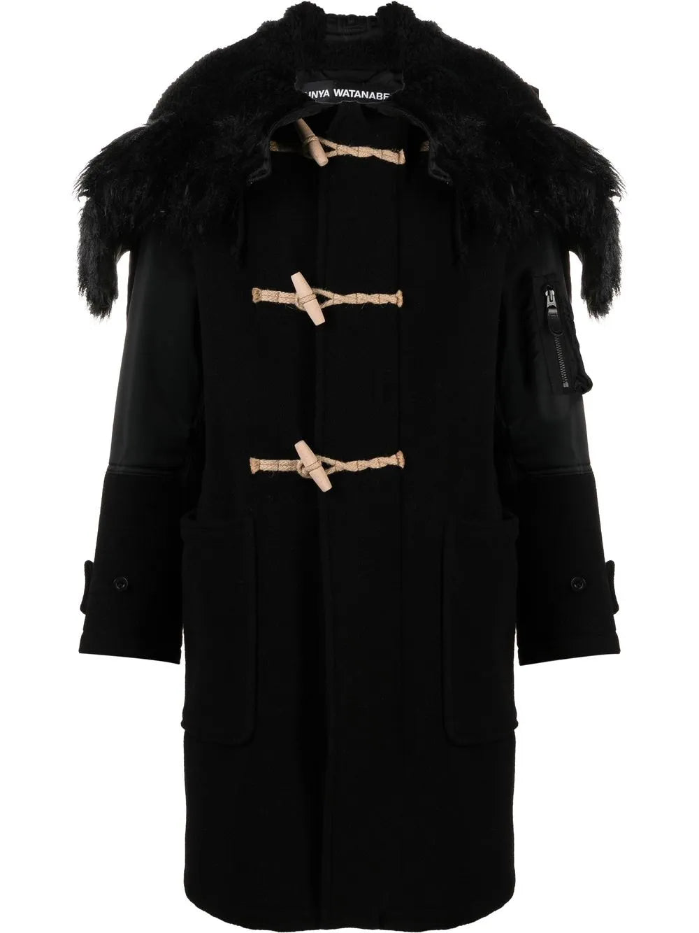 Single-Breasted Hooded Coat