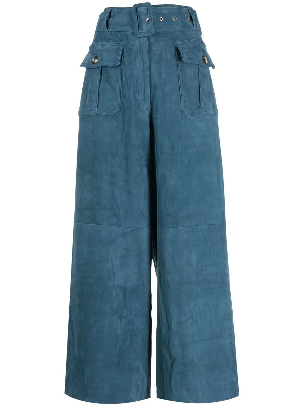 Wide-Leg Suede Trousers