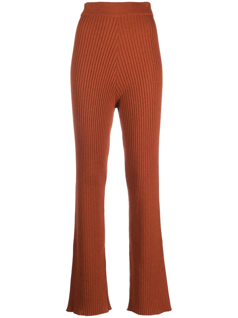 Ribbed-Knit Flared Trousers