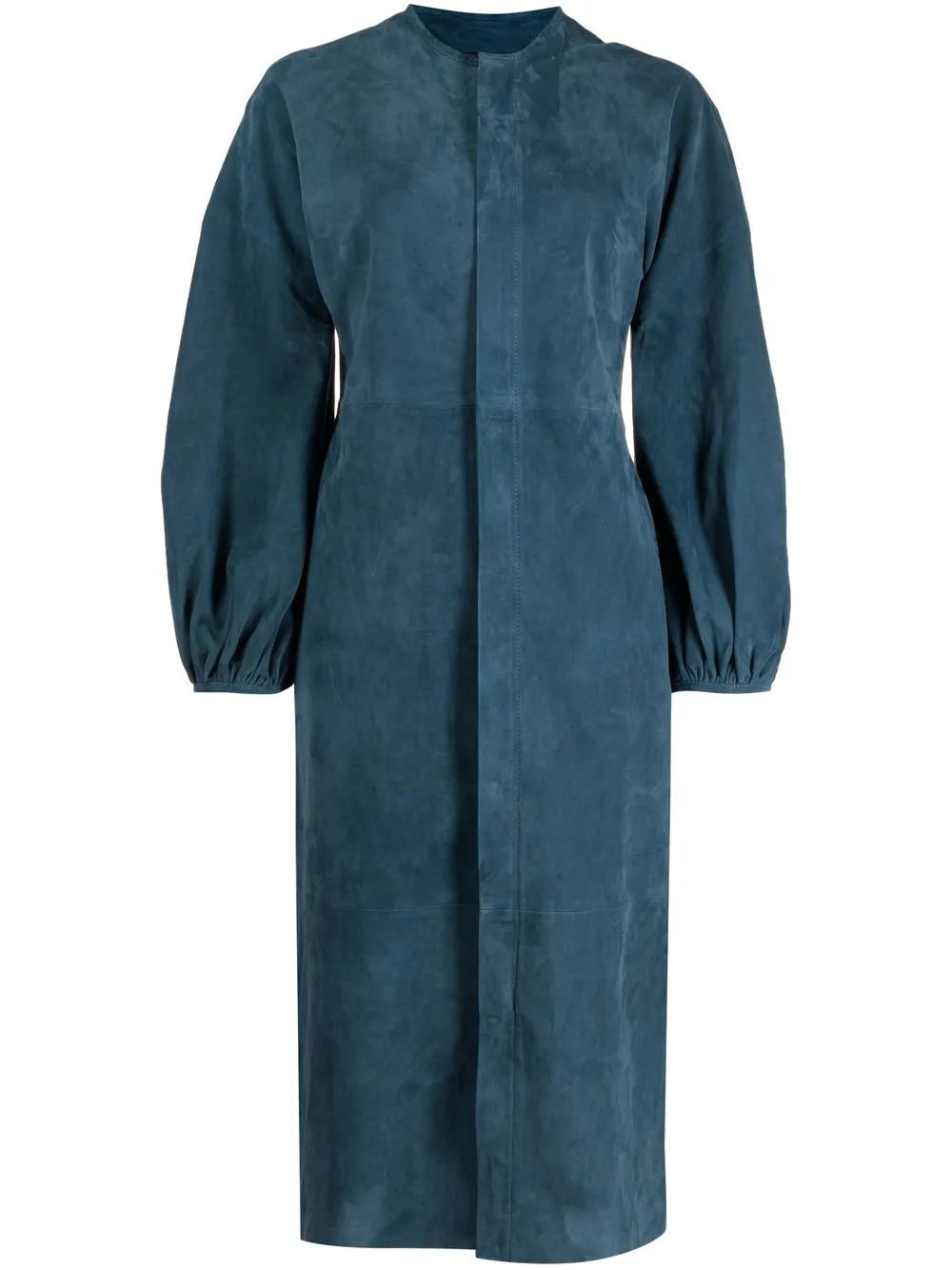 Long Puff Sleeves Midi Dress