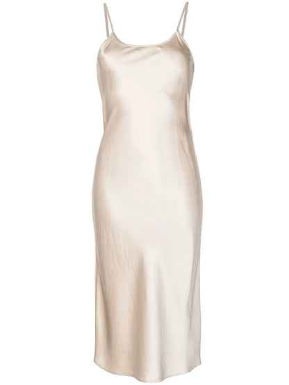 Silk-Satin Midi Slip Dress