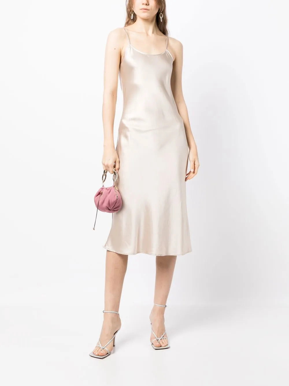 Silk-Satin Midi Slip Dress