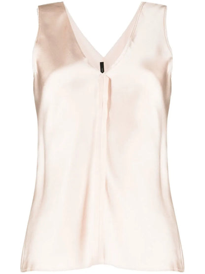 Raw-Edge Silk Tank Top