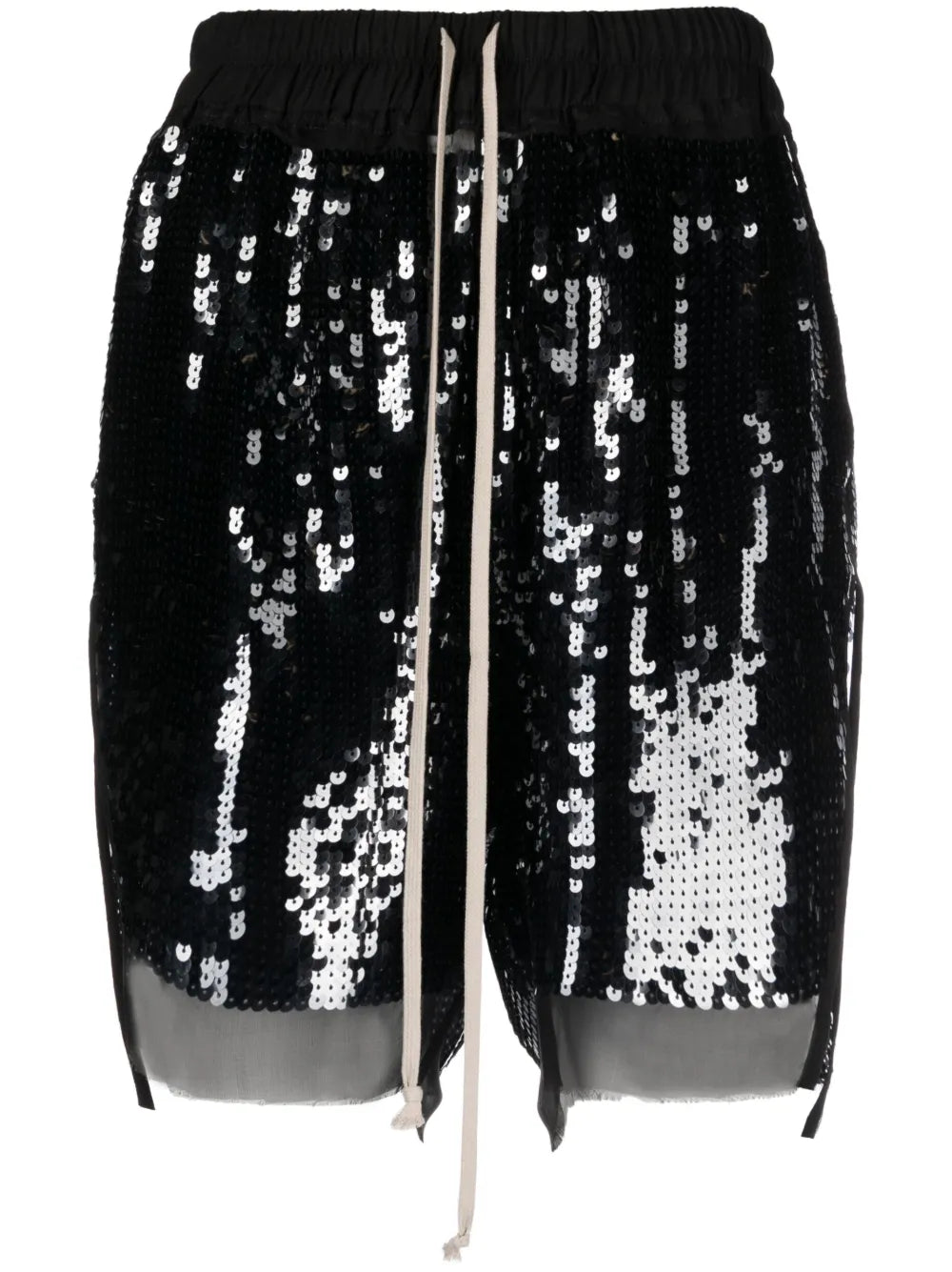 Sequin-Embellished Track Shorts